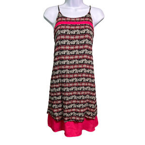 NWOT THML Layered Spaghetti Strap Slip Dress Womens Small Hot Pink Boho Summer